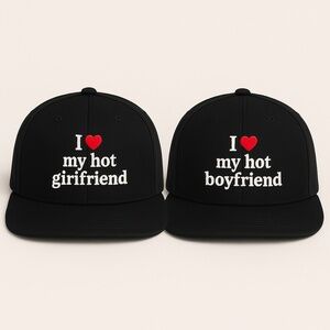 ❤️ “I Love My Hot Girlfriend/Boyfriend” Black Embroidered Valentine’s Day Gifts